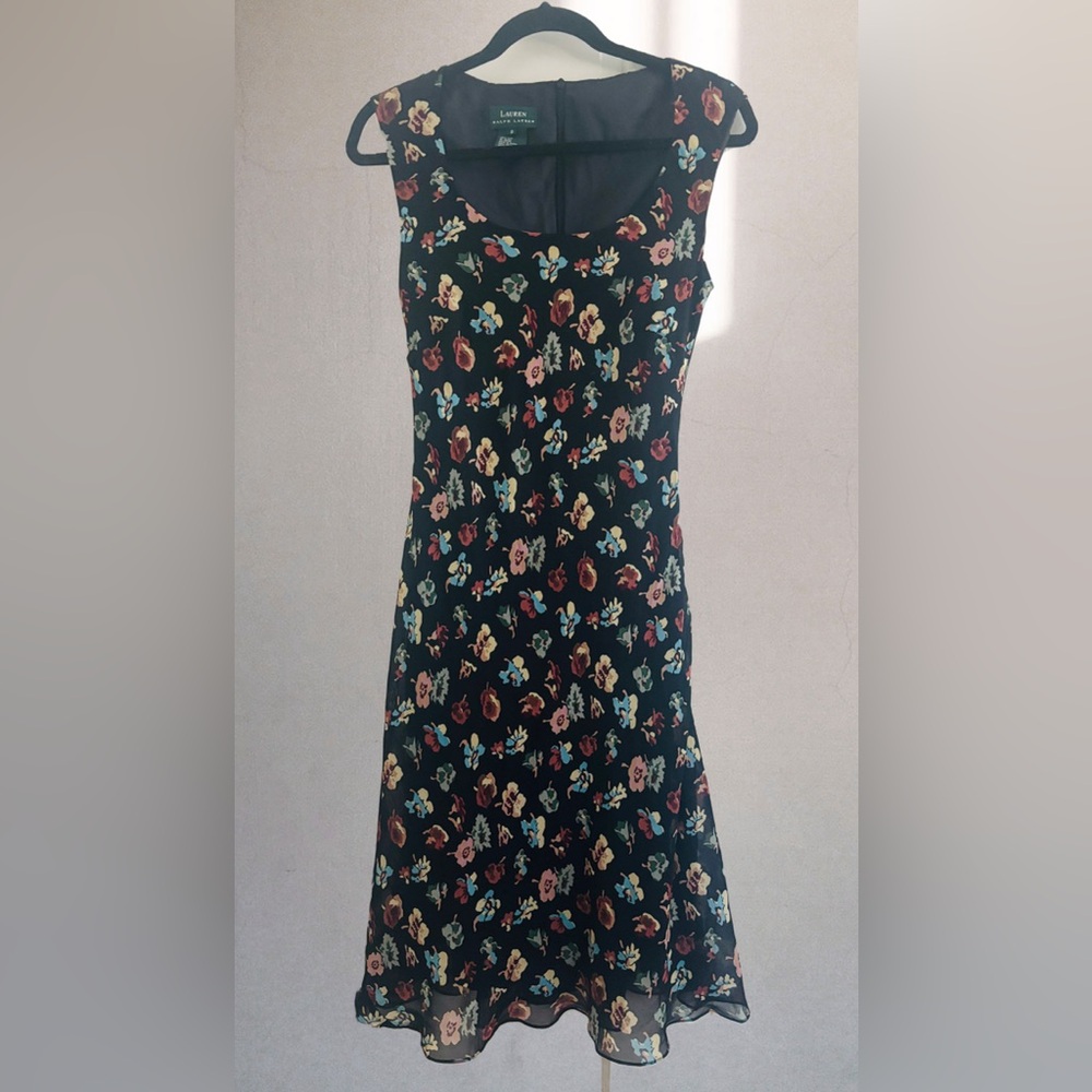 Ralph Lauren Elegant multi color Silk Dress